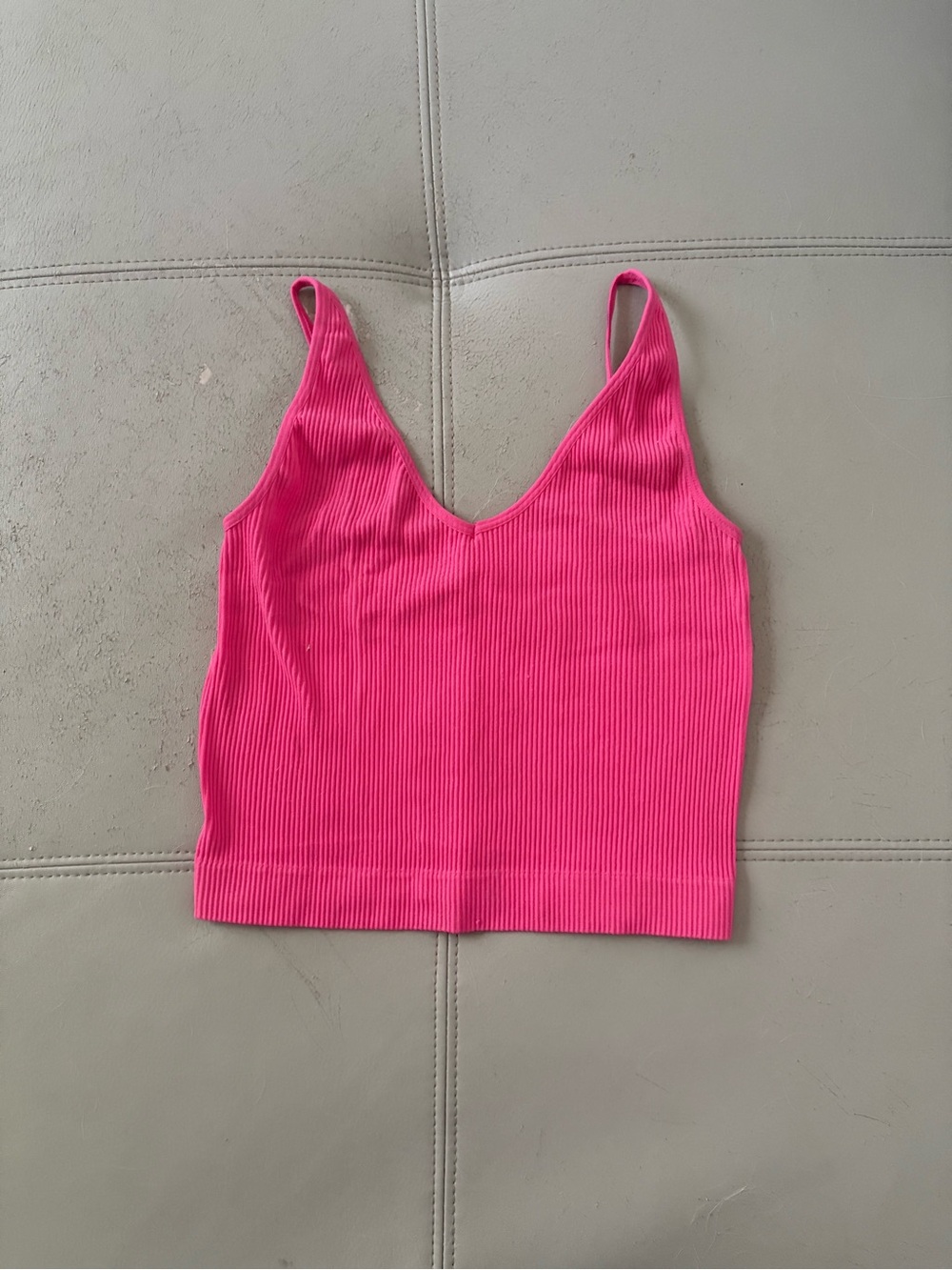 Rue21 Ribbed V-Neck Cami Tank Top - Fuchsia Pink